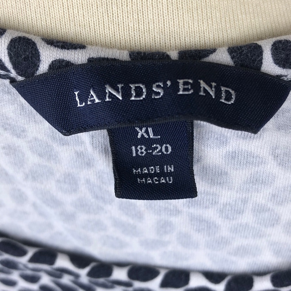 Lands' End Navy & White Patterned Tank Top - Size 18/20 XL - Picture 5 of 6